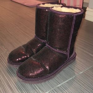 Dark Red Sequin UGGs